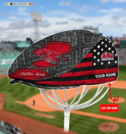 Discover Ole Miss Team Rebels Jeff Cap Newsboy Cap Flat Golf Driving Hat for Men