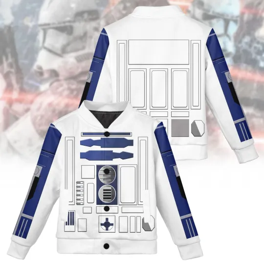 Discover Star Wars R2-D2  Robot Cosplay Costume Galaxy's Edge Baseball Jacket