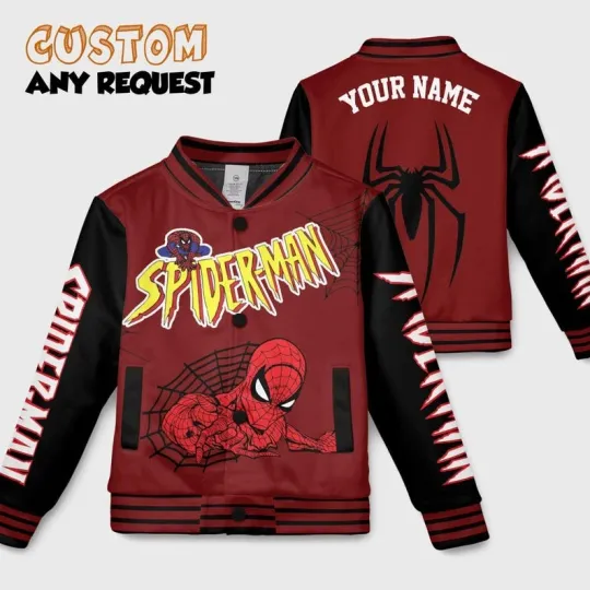 Discover Personalized Spidey Superhero Spider-Man Birthday Gift For Fan Baseball Jacket