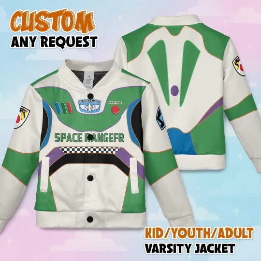 Pixar Toy Story Buzz Lightyear Cosplay Costume Space Rangers Baseball Jacket