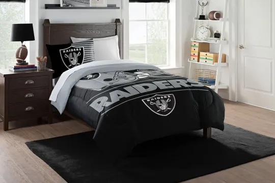 Las Vegas Raiders Draft Comforter Set King
