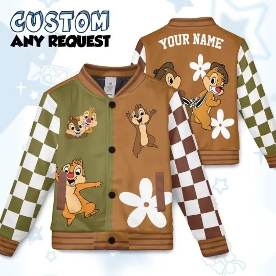 Personalized Chip And Dale Chipmunk Friends Rescue Ranger Baseball Jacket