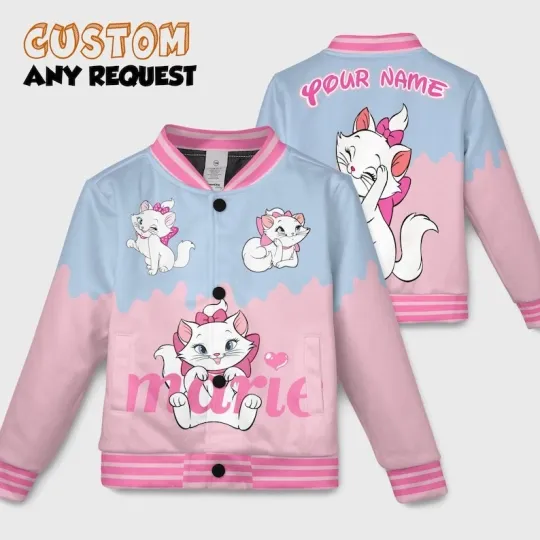 Discover Personalized Cute Marie Cat The Aristocats Valentine's Day Gift  Baseball Jacket