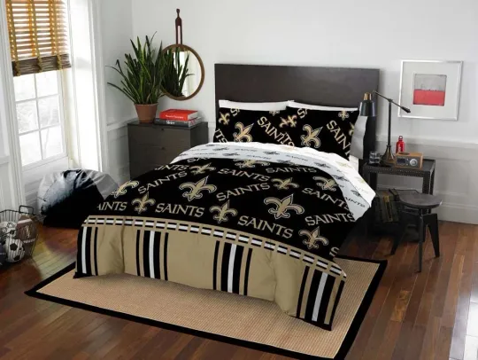 Northwest Football New Orleans Saints Rotary Queen Bedding Set