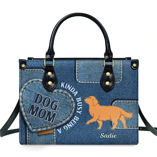 Discover Personalized Busy Dog Mom Leather Handbag, Dog Leather Handbag Lover