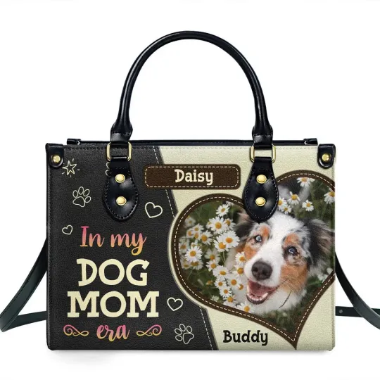 Discover Personalized Dog Mom Era Leather Handbag, Dog Leather Handbag Lover