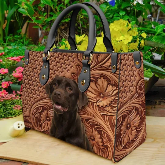 Discover Personalized Labrador Leather Handbag, Dog Leather Bag Gift