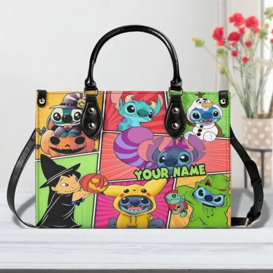 Discover Personalized Stitch Leather Handbag, Stitch Women's Leather Bag Gift