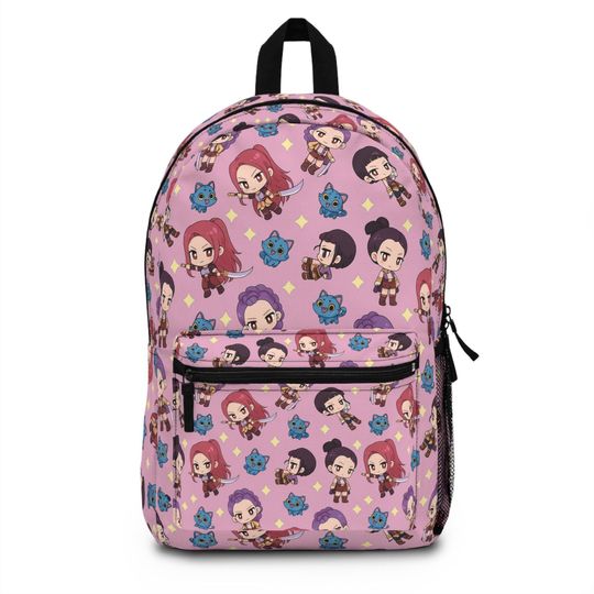 Discover Kpop Demon Hunters School Bag, Anime Style Backpack, Demon Hunters Merch, Custom Huntrix Backpack, Cute Kpop School Bag, Gift For Kpop Fan