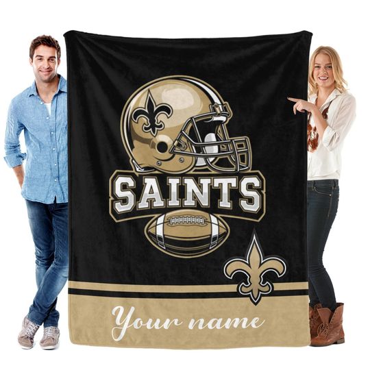 New Orleans Saints Personalized Fleece Blanket for Football Fans