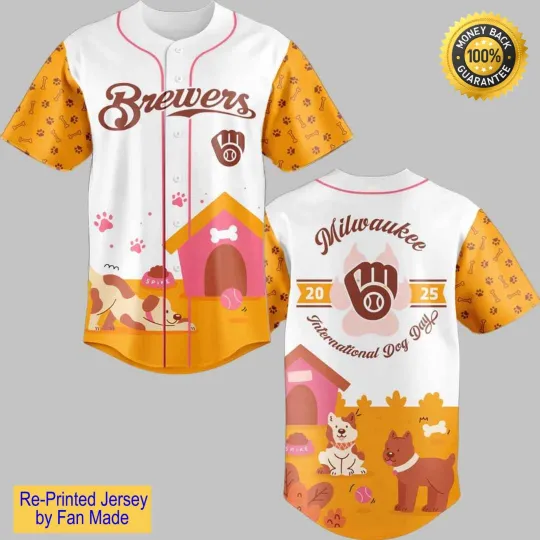 2025 Brewers Dog Day Baseball Jsey Giveaway - All Size