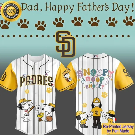Discover S.D-Padres S.oopy Gift for Father’s Day Jersey 2025