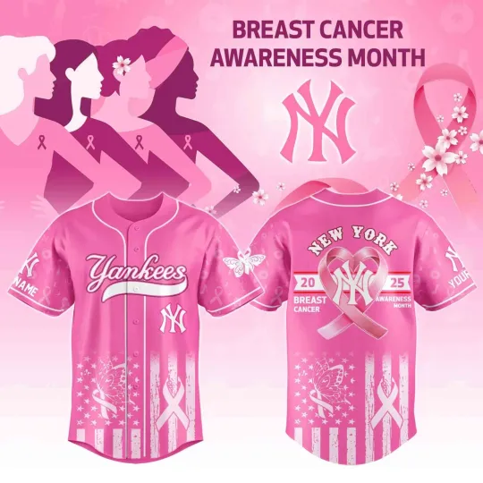 Discover Yankess Breast Cancer Awareness Month Custom Jersey Gifts - All Size