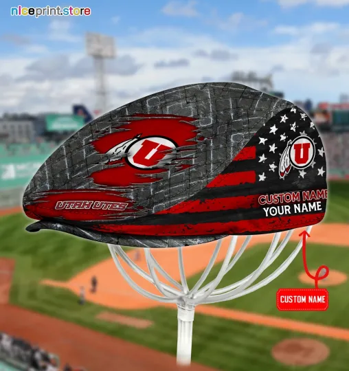 Discover Utah Team Utes Jeff Cap Newsboy Cap Flat Golf Driving Hat for Men