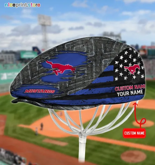 Discover SMU Team Mustangs Jeff Cap Newsboy Cap Flat Golf Driving Hat for Men