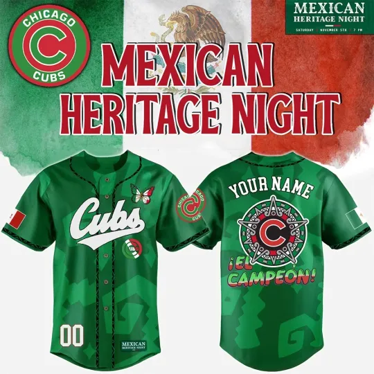 Discover Custom Name Chicaaggo Cubss Mexican American Heritage Night Jersey