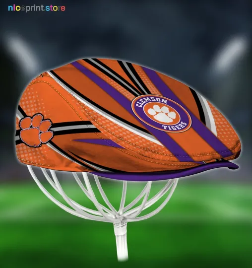 Clemson Team Tiger*s Jeff Cap Newsboy Cap Flat Golf Driving Hat for Men