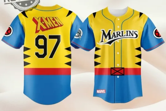 Discover Custom Name Marlins x Marveel Day Night Giveaway Jersey - All Size