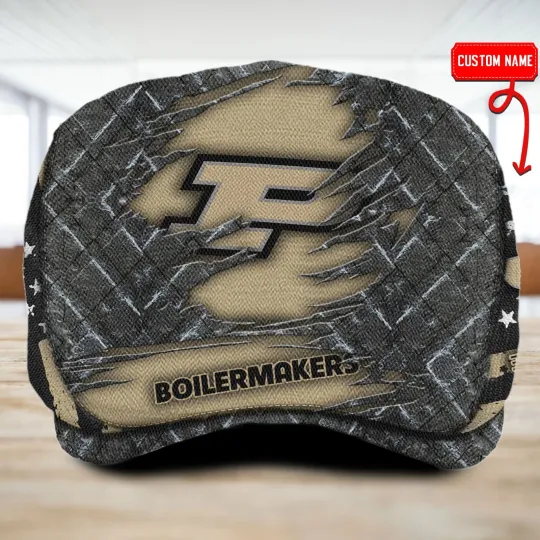 Purdue Team Boilermaker*s Jeff Cap NCAA Golf Cap NCAA Driving Cap Newsboy Cap