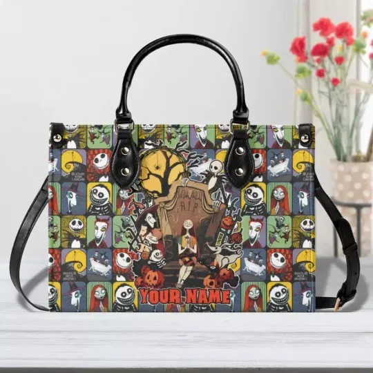 Discover Personalized Nightmare Before Leather Handbag, Women's Leather Bag Gift