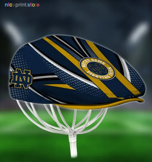 Discover ND Team Fighting Iri*sh Jeff Cap Newsboy Cap Golf Driving Hat for Men