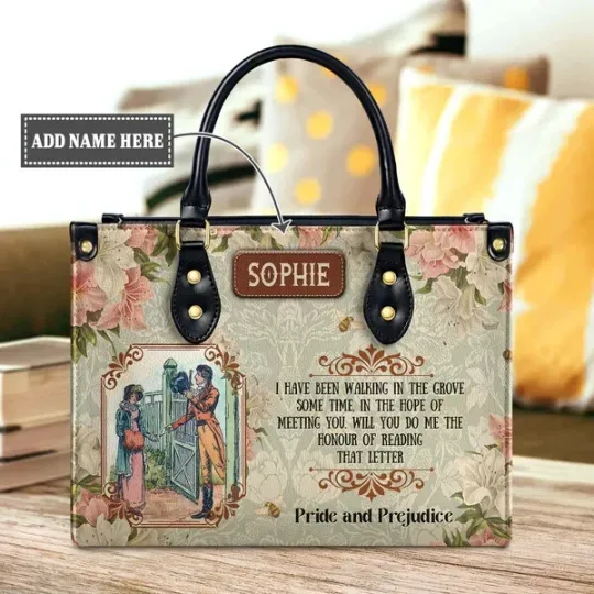 Discover Personalized Pride And Prejudice Leather Handbag, Jane Austen Leather Handbag