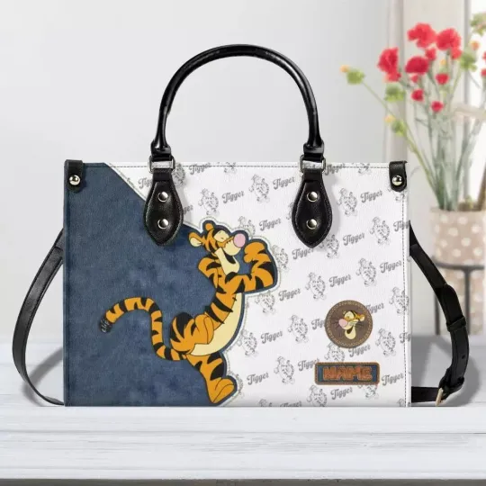 Discover Personalized Tigger Leather Handbag, Tigger Women's Leather Bag Gift