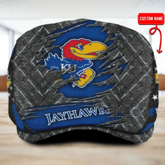 Discover Kan*sas Team Jayhawk*s Jeff Cap NC*AA Golf Cap N*CAA Driving Cap Newsboy Cap