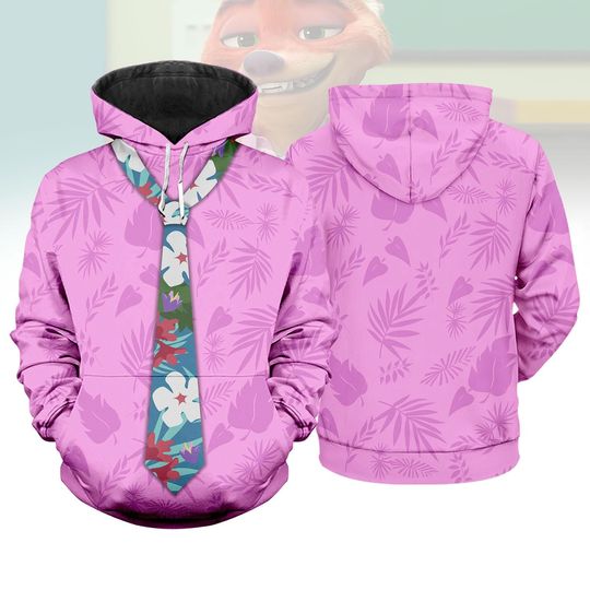 Discover Nick Wilde Costume Hoodie, Zootopia Fox Cosplay 3D Tshirt, Zootopia 2 Nick Wilde Halloween Sweatshirt