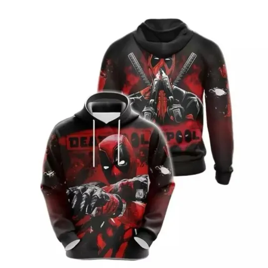 Discover Deadpool Costume Marvel Movie All Over Hoodie 3D