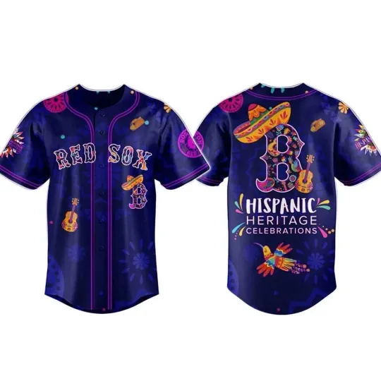 Bosttoon Red Sox Hispanic Heritage Night Custom Jersey - All Size