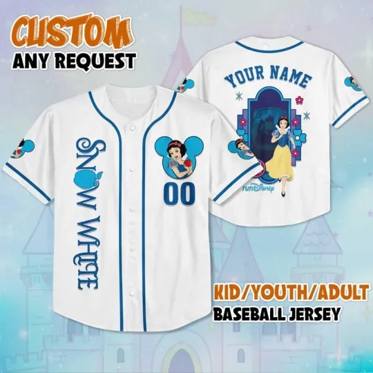 Custom Princess Snow White Run Springtime Surprise 2026 Baseball Jersey Shirt