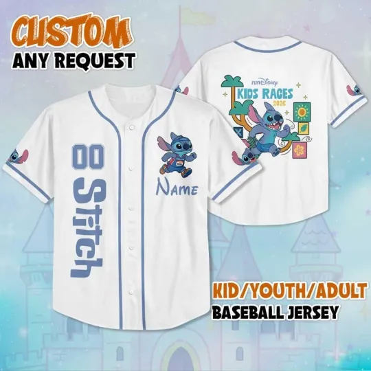 Discover Personalized Stitch Run Kids Rages 2026 Lilo And Stitch Baseball Jersey Shirt