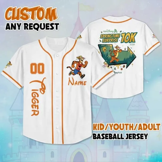 Discover Personalized Tigger Run Springtime Surprise 2026 Baseball Jersey Shirt