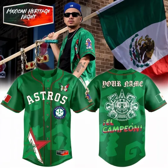 Discover Custom Name Housttoon Astros Mexican American Heritage Night Jersey