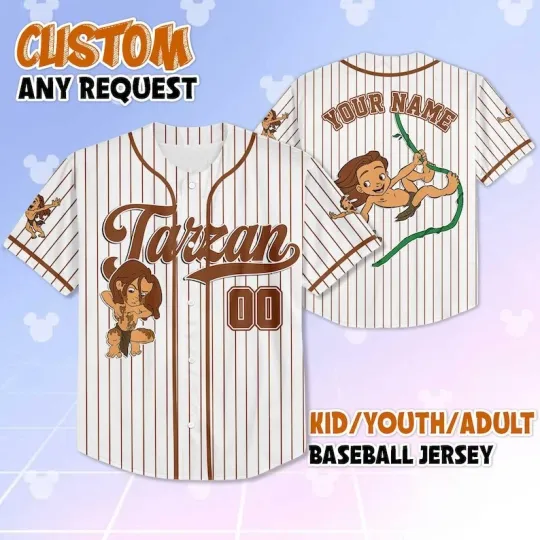 Discover Personalized Tarzan Jungle Adventure Gift For Fan Striped Baseball Jersey Shirt