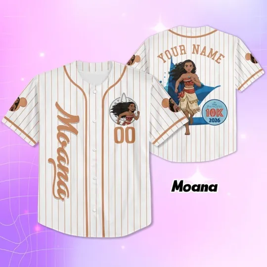Discover Personalized Princess Moana Run Springtime Surprise 2026 Baseball Jersey Shirt