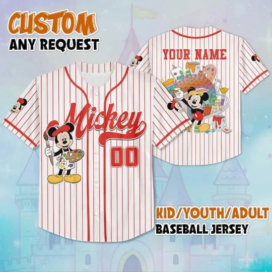 Discover Custom Mickey Epcot International Festival Of The Arts Baseball Jersey Shirt