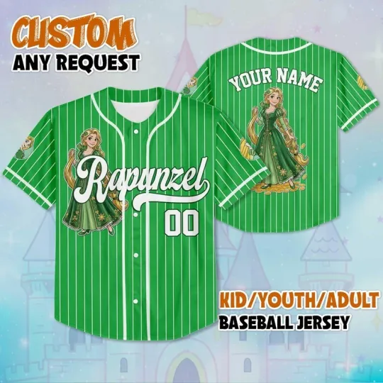 Discover Custom Tangled Rapunzel Princess Happy St. Patrick's Day Baseball Jersey Shirt
