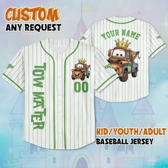 Personalized Tow Mater Happy Mardi Gras New Orleans Baseball Jersey Shirt