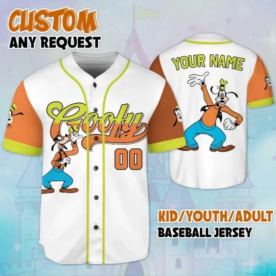 Discover Personalized Funny Goofy Dog Mickey & Friends Dog Lovers Baseball Jersey Shirt