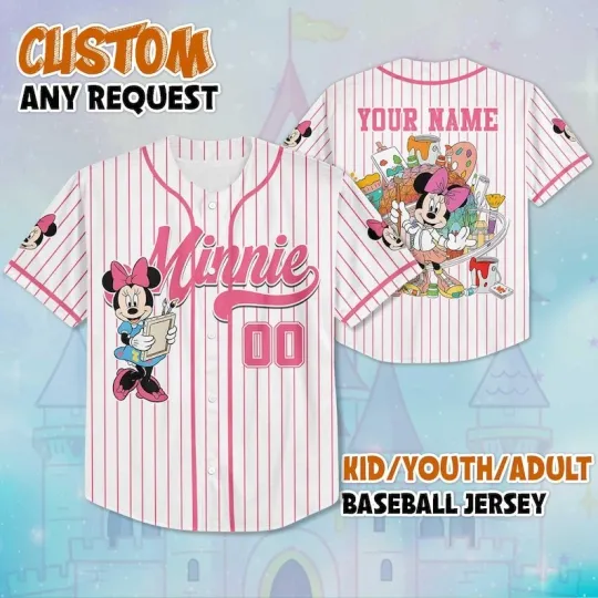 Discover Custom Minnie Epcot International Festival Of The Arts Baseball Jersey Shirt