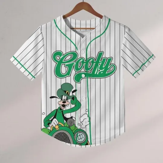 Discover Personalized Goofy St. Patrick’s Day Green White Striped Baseball Jersey Shirt