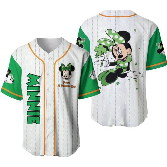 Discover Minnie Mouse St. Patrick's Day Baseball Jersey Unisex Adults