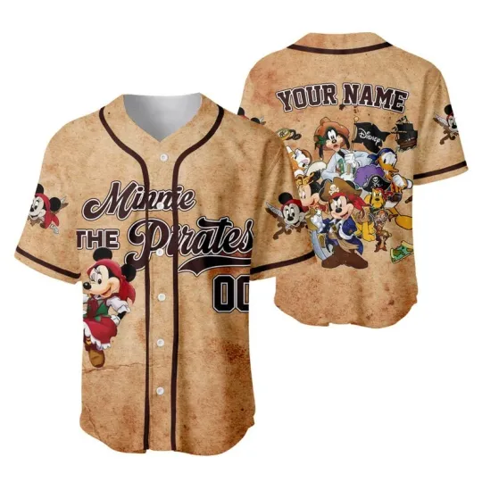Discover Personalized Retro 90s Mickey & Friends The Pirates Baseball Jersey Shirt