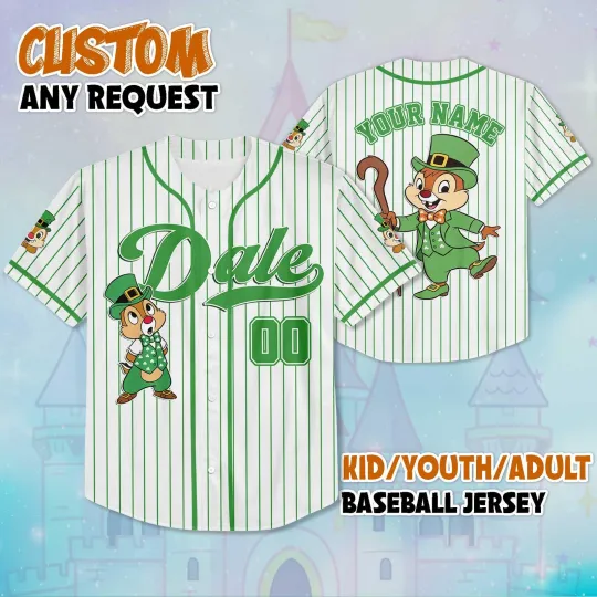Discover Personalized Cute Dale Happy Patrick's Day Lucky Irish Baseball Jersey Shirt
