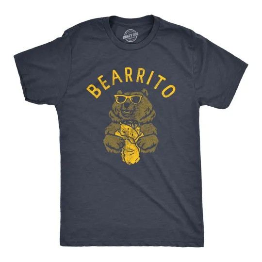 Discover Mens Bearrito T Shirt Funny Sarcastic Bear Burrito Mexican Food Tee for Guys