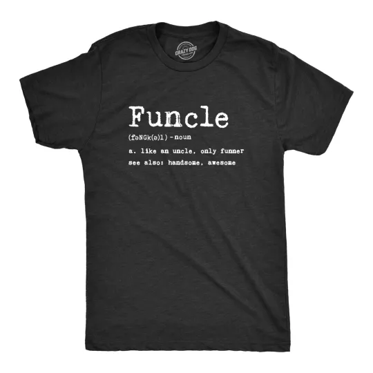 Discover Mens Funcle Definition T shirt Funny Graphic Uncle Family Tee Novelty Print