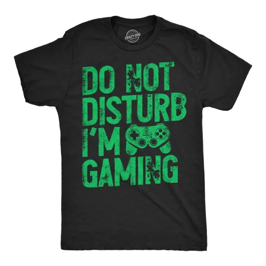 Discover Mens Funny T Shirts Do Not Disturb Im Gaming Sarcastic Gamer Graphic Novelty Tee