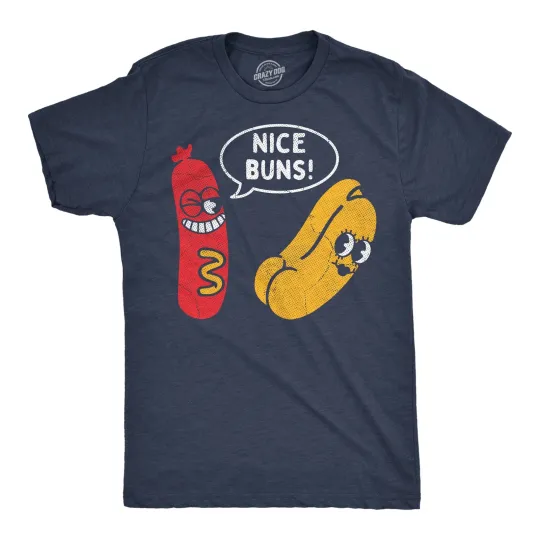 Discover Mens Funny T Shirts Nice Buns Sarcastic Cheeseburger Graphic Novelty Tee For Men